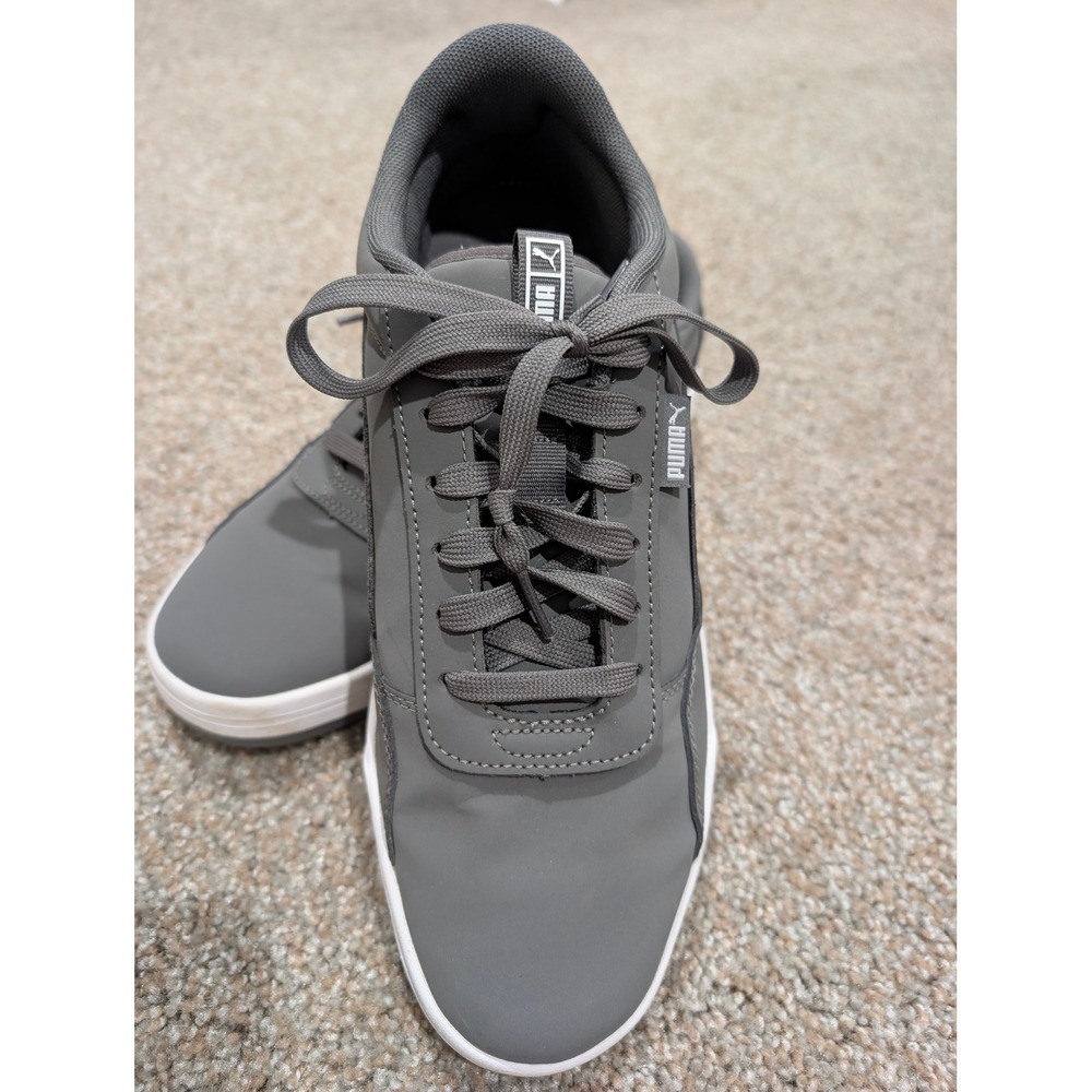 Puma Caracal Mens Sneakers Castlerock Gray White Low Top Shoes Size 10.5 - Picture 5 of 7